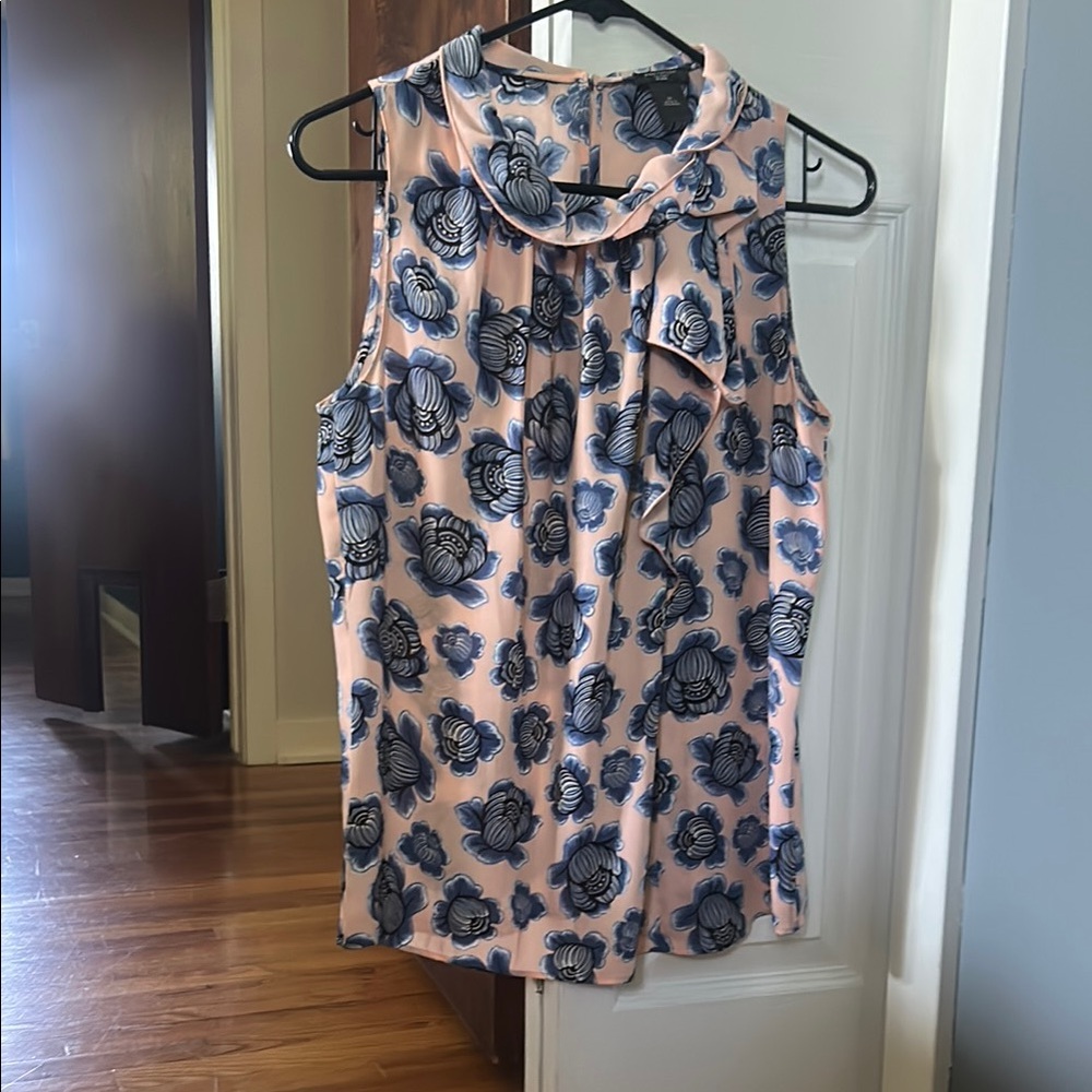 Floral Sleeveless Top - Pink and Blue